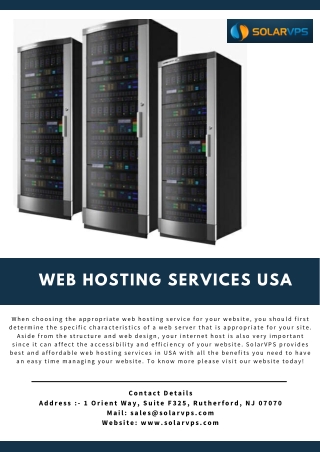 Web Hosting Services USA