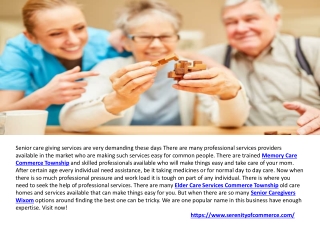 Senior Caregivers Wixom & Senior Citizen Care Commerce Township