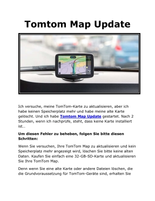 Tomtom Map Update