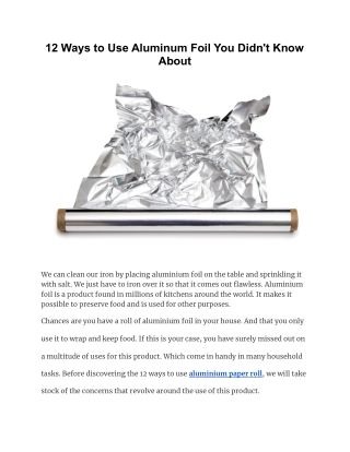 12 Ways to Use Aluminum Foil You Didn’t Know About