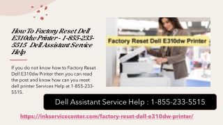 How To Factory Reset Dell E310dw Printer - 1-855-233-5515  Dell Assistant Service Help