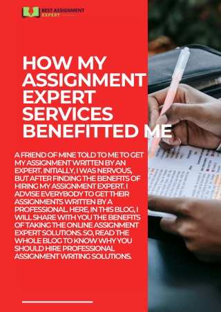 How my assignment expert services benefitted me