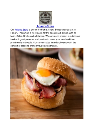 $5 off - Adam's Store Takeaway Menu West Hobart, TAS