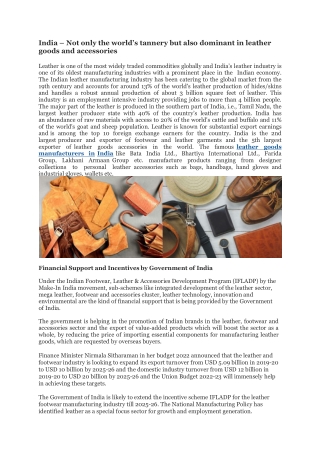 Leather goods manufacturer in India-Industryexperts