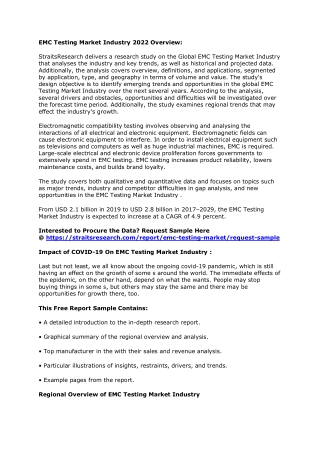 EMC Testing Market Industry to Witness an Outstanding Growth During 2022