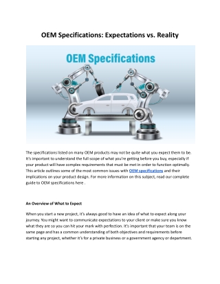 OEM Specifications_ Expectations vs
