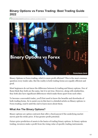 fxreviews.best-Binary Options vs Forex Trading Best Trading Guide 2022