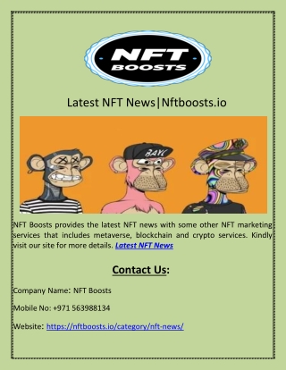 Latest NFT News | Nftboosts.io
