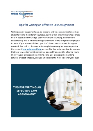 Tips for writing an effective Law Assignment