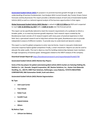Automated Guided Vehicle (AGV) Market
