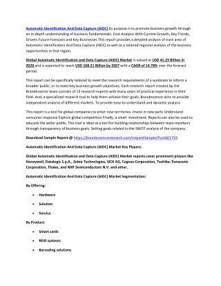 Automatic Identification And Data Capture (AIDC) Market