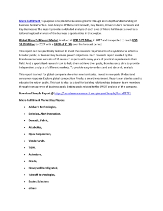 Micro Fulfillment Market