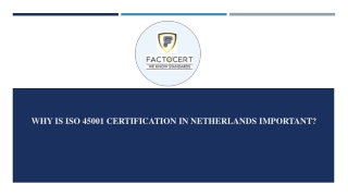 Why is ISO 45001 Certification in Netherlands Important