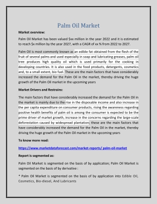 Palm Oil Market PDF
