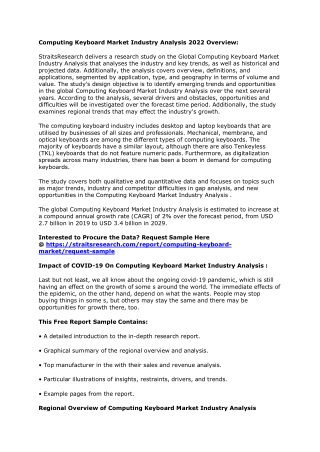 Overview on Computing Keyboard Market Industry Analysis Future Scope and Price A