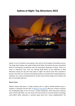 Sydney at Night_ Top Attractions 2022
