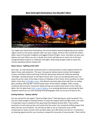 Best Vivid Light Destinations You Shouldn’t Miss!