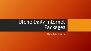 Ufone Daily Internet Packages