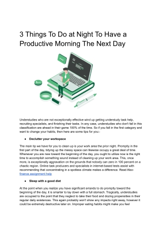 3 Things To Do at Night To Have a Productive Morning The Next Day