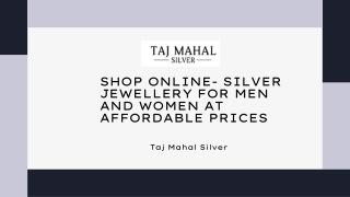 Shop Online Silver Jewellery For Men and Women at Affordable Prices