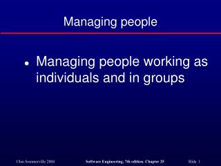 Managing people