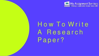 How To Write A Research Paper