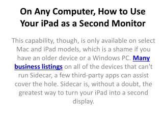 On Any Computer, How to Use Your iPad as a Second Monitor