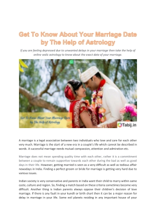 Get To Know About Your Marriage Date by The Help of Astrology