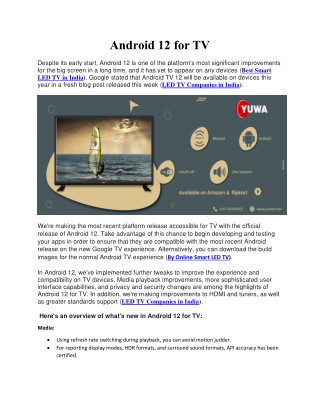 Android 12 for TV