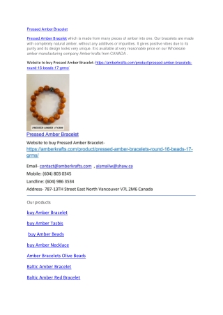 Pressed Amber Bracelet
