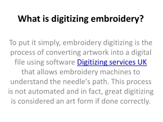 What is digitizing embroidery?