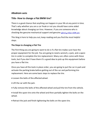 How to change a Flat BMW tire?
