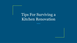 Tips For Surviving a Kitchen Renovation