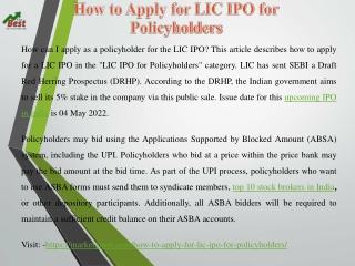 How to Apply for LIC IPO for Policyholders