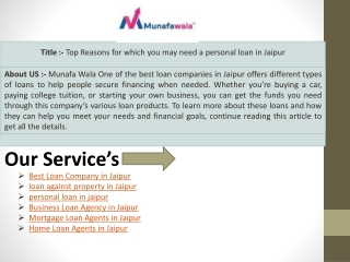 Best Loan Company in Jaipur