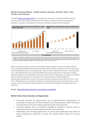 Blood Screening Market