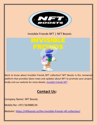 Invisible Friends NFT | NFT Boosts