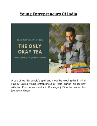 Young Entrepreneurs Of India