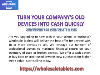 Turn Your Company's Old Devices Into Cash Quickly