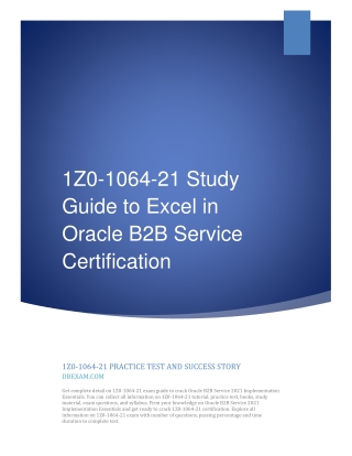 1Z0-1064-21 Study Guide to Excel in Oracle B2B Service Certification