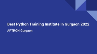 Best Python Training Institute In Gurgaon 2022