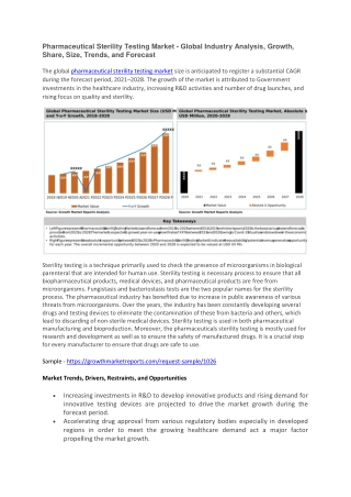 Pharmaceutical Sterility Testing Market