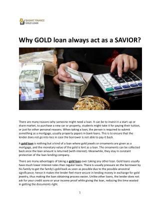 Why GOLD loan always act as a SAVIOR-converted
