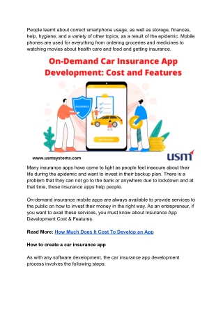 On-Demand Car Insurance App Development_ Cost and Features
