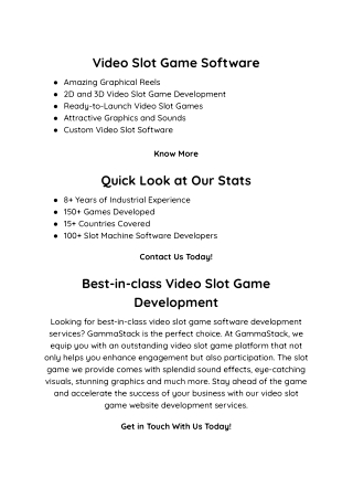 Video Slot Game Software