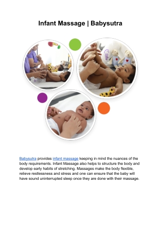 Infant Massage | Babysutra