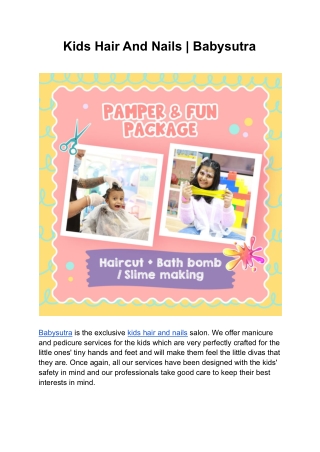 Kids Hair And Nails | Babysutra