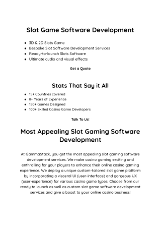 Slot Game Software Development