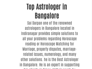 Top Astrologer in Bangalore