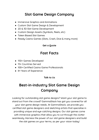 Slot Game Design Company